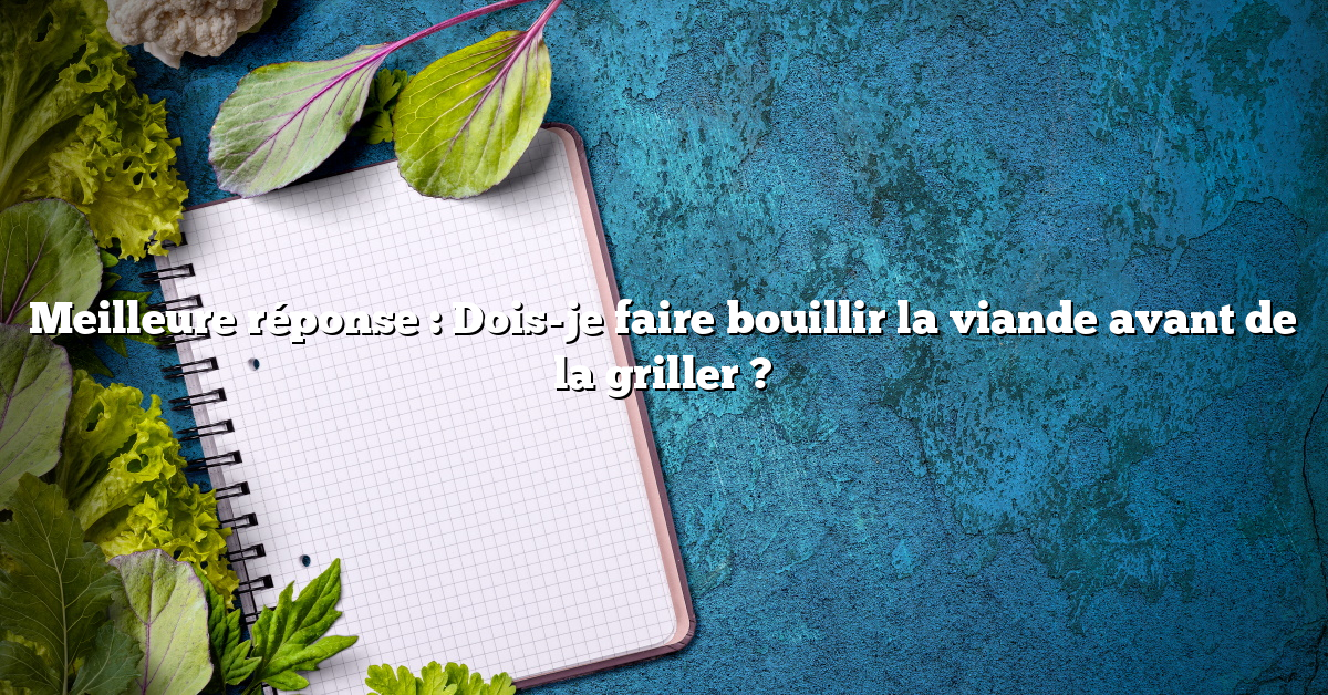 Meilleure réponse : Dois-je faire bouillir la viande avant de la griller ?